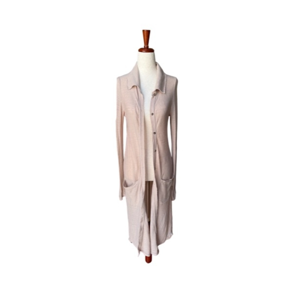 Free People Cotton/Linen Blend Oversized Cream Cardigan Lightweight Size Medium